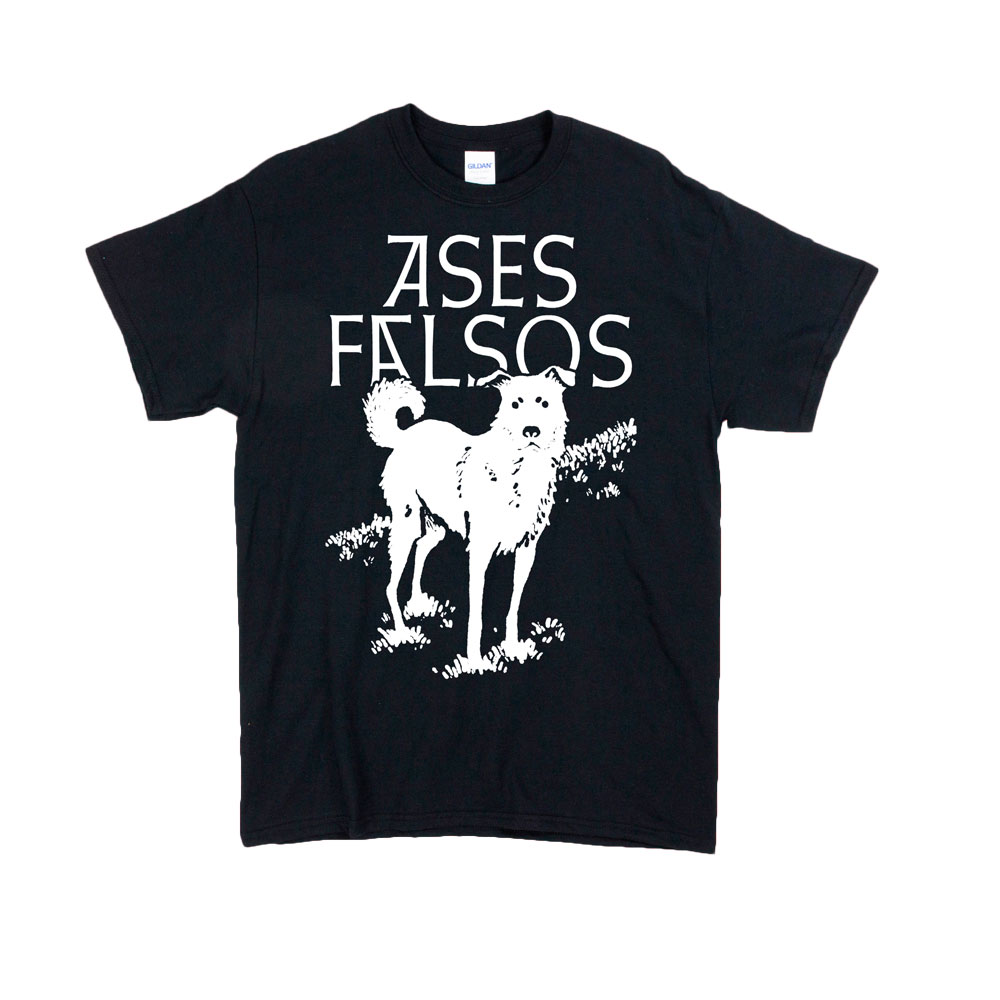 Polera Negra Perro Blanco